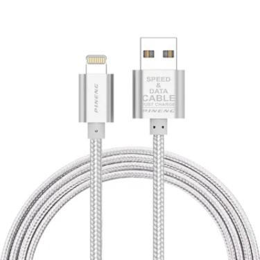 Imagem de Cabo Carregador De Celular Usb De Carregamento Rápido Transfere Dados Nylon De 1,5m Para Ios Lightning