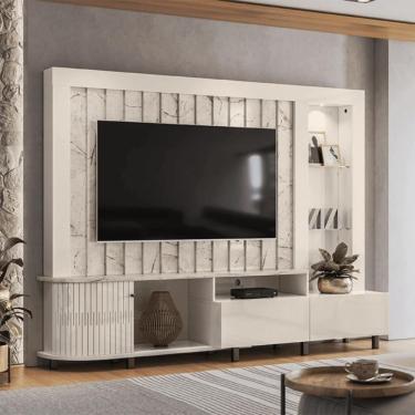 Imagem de Home Theater Le Mans Com Estilo Clássico Calacata-off-white