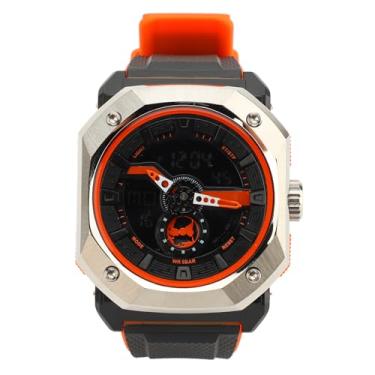 Imagem de Homens assistem esportes digitais assistir exibição dupla LED LED de choque à prova d'água Multi -funcional para caminhada de pesca natação atividades ao ar livre resina aço