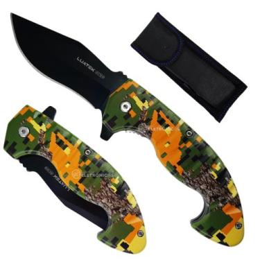 Imagem de Canivete com Lâmina de Aço Inox 9,5cm, Abertura Semiautomática e Trava