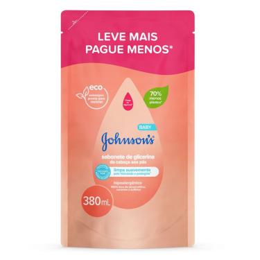 Imagem de Sabonete Líquido Johnsons Baby Glicerina Cabeça aos Pés Refil 380ml