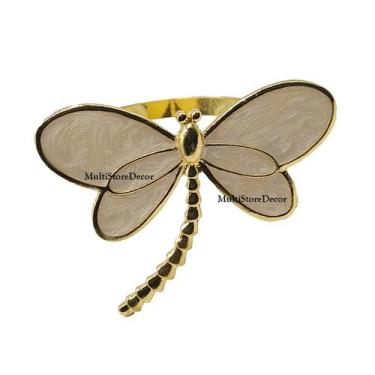 Imagem de KIT 04 Anel Argola Porta Guardanapo Prata Dourado Vários Modelos - Mul