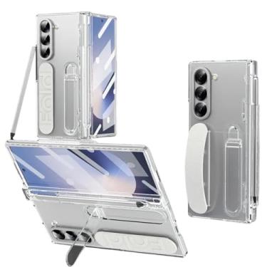 Imagem de Capa Antichoque Galaxy Z Fold6 – Proteror Dobradiça, Película HD integrada, Bordas Elevadas e Alça de Pulso, Suporte 3 Ângulos com suporte (Transparente)