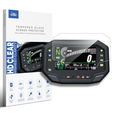 Imagem de INNOSURE Película de vidro temperado para Kawasaki Ninja 650/1000SX/1100SX/7/e-1, Versys 650, Z H2/e-1/7, Z500/650/900, ZX-10R/4RR/25R Instrumento de Motocicleta Tela de 4,4 polegadas (HD Transparente