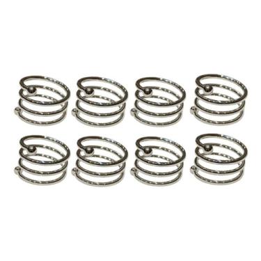 Imagem de Jogo 8 Argolas Guardanapo Espiral Metal Luxo 5cm