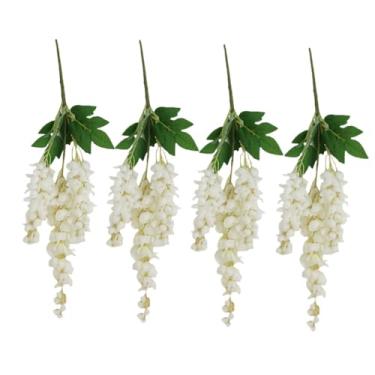 Imagem de XZJMY Plantas de interior de flores falsas, flores artificiais para pendurar glicínias, flores falsas de 63 cm para decoração, resistente a UV e desbotamento, flores de seda para decoração de parede