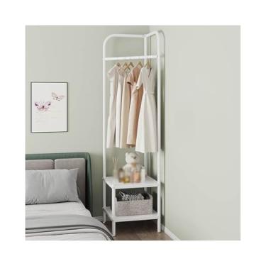 Imagem de Cabide de metal, cabide de metal, cabide de canto, quarto, armazenamento no chão, multifuncional, cabide de roupas domésticas, cabide de roupas de casa Taiyuan (branco)