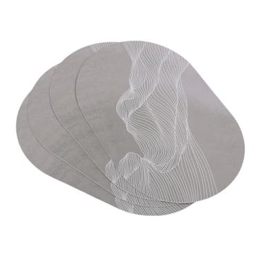 Imagem de Fockety Placemats Ovais, Tapetes de Mesa Lavável Em Couro PU 18x12 Polegadas, Com Uma Prova de água Fácil de Limpar Limpa, para Jantar de Cozinha Externo Interno