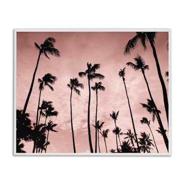 Imagem de Stupell Industries Evenings Edge Pink Palms White Framed Giclee Art Design por Natalie Carpentieri, 40 x 50 cm
