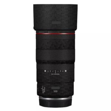 Imagem de Adesivo de câmera antiarranhões 100 2.8 capa de lente para Canon RF 100 mm F2.8 Película protetora macro decalque (favo de mel preto)
