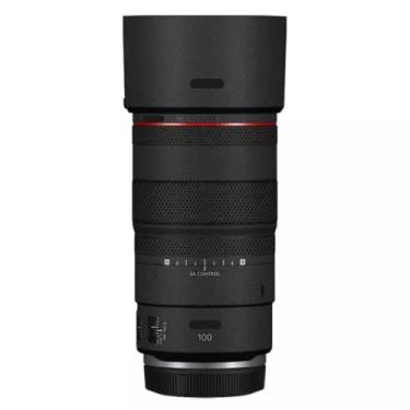 Imagem de Adesivo de câmera antiarranhões 100 2.8 capa de lente para Canon RF 100 mm F2.8 Película protetora macro decalque (couro preto)
