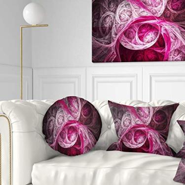 Imagem de Design Mystic Pink Fractal Sala de estar, Sofá, Almofada de alta qualidade + Capa de almofada impressa em ambos os lados 45,72 cm x 45,72 cm