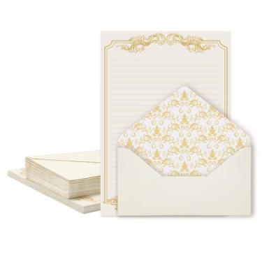 Imagem de Conjunto de papelaria XXINMOH 90 peças com envelopes em estilo vintage