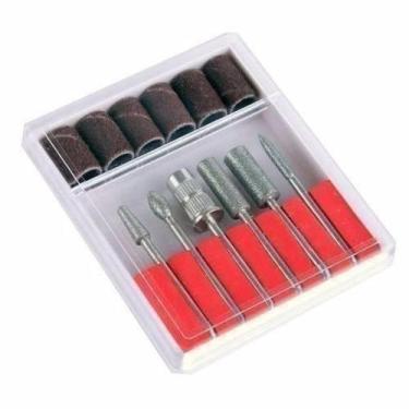 Imagem de Kit C/ 6 Brocas E 6 Lixas Para Micromotor Podologia Manicure - MKB