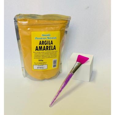 Imagem de Argila amarela + pincel SkinCare - amanda produtos naturais