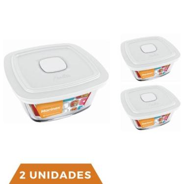 Imagem de 2 Potes De Vidro Facilita Vap Quadrado Com Tampa 1L Marinex - NADIR FI