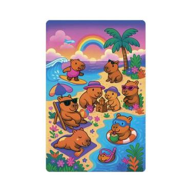 Imagem de Quebra Cabeça Capivara Tropical Metalizado 100 Peças Toyster