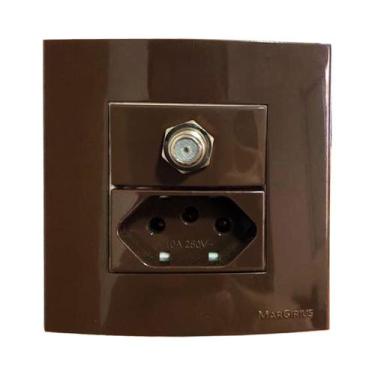 Imagem de Tomada Dupla Móvel 3 Pinos 10a Gesso Drywall Marmore Granito Pedra Ant