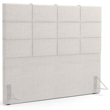 Imagem de Cabeceira Cama Box Casal King 195 cm Roma W01 Linho Champagne - Lyam -