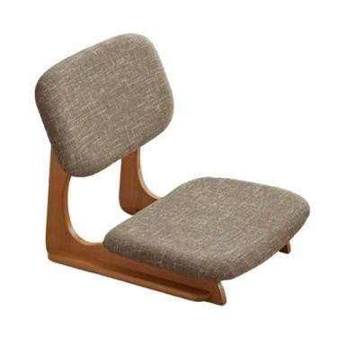 Imagem de Cadeira de chão portátil, cadeira de encosto cadeira de tatame cadeira de cama dormitório quarto cadeira preguiçosa, cadeira sem pernas de madeira maciça cadeira de janela de baía cadeira de quarto