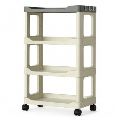 Imagem de Carrinho Organizador 4 Prateleiras Multiuso Canto Auxiliar Manicure Brinquedos Cozinha Fruteira Quarto Escritorio Varand