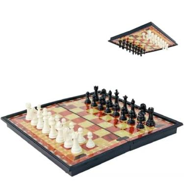 Imagem de Jogo De Xadrez Magnético Tabuleiro Dobrável 32 Pçs Portátil - Ideal para Estimular a Inteligência Estratégica
