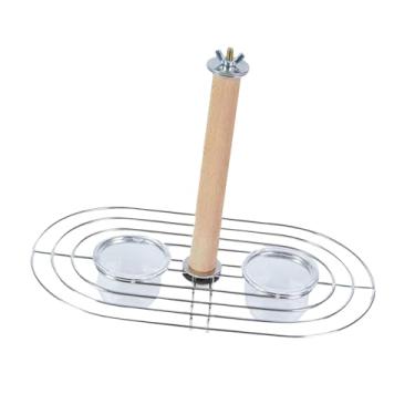 Imagem de ShengQuanHao Alimentador de Pássaros com Poleiro, Tigelas de Comida E água, Tigelas de Alimentação para Papagaios, Suporte, Brinquedos para Tentilhões, Pombos, Peq