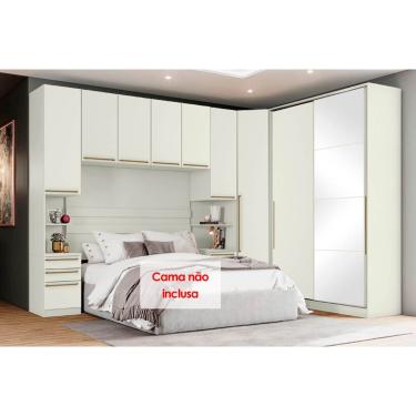 Imagem de Quarto Casal Modulado Seletto 5 Peças (1Ponte+1GRoupa+1Closet+2Complementos) QM01 Areia - Henn