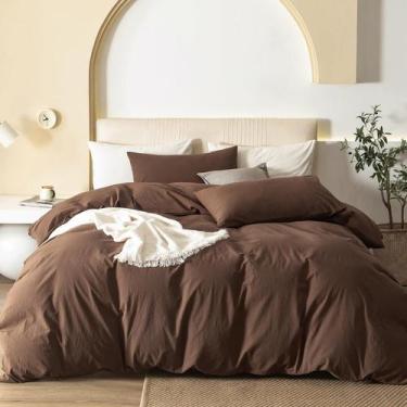 Imagem de Conjunto de capa de edredom JIYUAN 100% algodão lavado, queen size, ma
