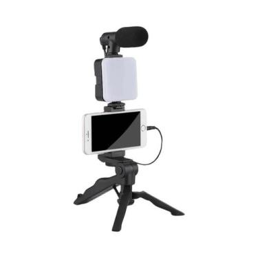 Imagem de Kit Portátil Para Vlogging Com Tripé, Microfone, Luz De Preenchimento 