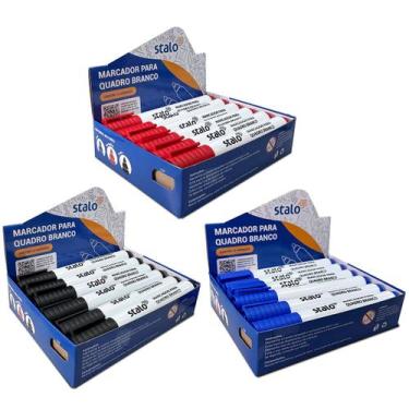 Imagem de Caneta Marcador para Quadro Branco kit 36 canetas cores Azul Vermelho 