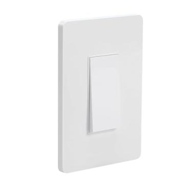 Imagem de Interruptor de luz inteligente de 3 vias WiFi, compatível com Alexa e Google Home, requer fio neutro, com controle remoto, cronograma de tempo, sem necessidade de hub, balancim único, 1 peça, branco