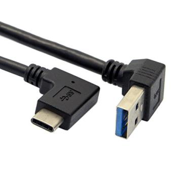 Imagem de Cablecc reversível USB 3.1 USB-C angular para 90 graus para baixo angular um cabo de dados macho para MacBook & Tablet & Celular