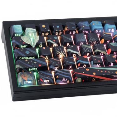 Imagem de Teclas de impressão lateral – Teclas com brilho, Sub e Double Shot, 128 teclas Cherry Profile Backlit para teclado magnético mecânico 100% 60 65 75 (Starry Sky V2)