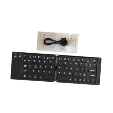 Imagem de Generic Teclado sem fio para computador, teclado compacto e prático para viagem, digitação silenciosa, dobrável para laptop e smartphone, Preto
