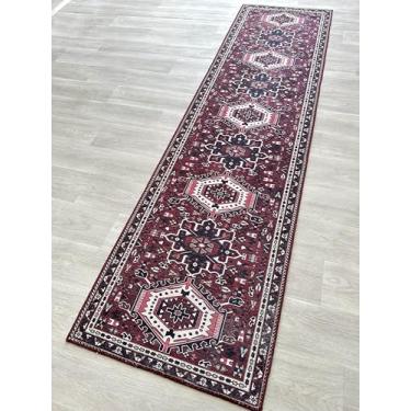 Imagem de Tapete lavável. Casa de fazenda moderna. Vintage. Turco. Boêmio. Atirado. Oriental. Tradicional. Tapetes para sala de estar. Jantar. Quarto. Escritório. Entrada. Foyer. (851RR, 2'12.7 cm x 13')