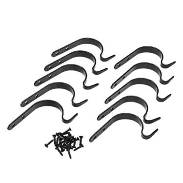 Imagem de Greensen 10 Peças Suporte de Parede de Jardim de Ferro para Pendurar Vasos de Plantas, Flores, Lanternas, Cestas de Flores e Ornamentos (Preto)