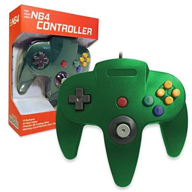 Imagem de Joystick Old Skool Classic com controle de fios para sistema de jogos Nintendo 64 N64 – Verde