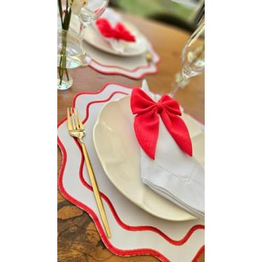 Imagem de Laço Decorativo para Guardanapo, Argola de Acrílico, Acessório para Mesa Posta, Várias Cores Laço de Tecido Acessório decorativo, Porta Guardanapo