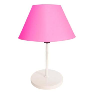 Imagem de Abajur moderno para mesa, abajur em malha metálica moldado por injeção, iluminação LED adequada para escritórios e quartos, decoração de mesa, design elegante. (BRANCO/ROSA)