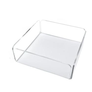 Imagem de Bandeja Decorativa e Organizadora Transparente Para Casa Eventos Hotel e Decoração Moderna com Toque de Cristal(15x15x5cm,3)
