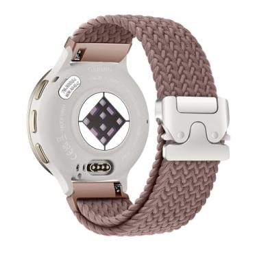 Imagem de Pulseira de nylon elástico trançado compatível com Garmin Venu 3S 2S/Vivoactive 4S/Vivomove 3S/Forerunner 255S/ Forerunner 265S, pulseira esportiva elástica macia de 18 mm de liberação rápida para