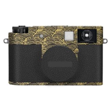Imagem de X-Half Kit de película protetora para o corpo da câmera, acessórios de pele, decalques de vinil para FujiFilm X-Half XHalf (Wave Gold+Leather Black)
