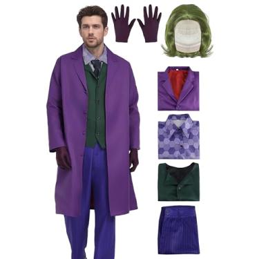 Imagem de WATCPNO Conjunto de fantasia de Halloween adulto para homens, fantasia roxa para cosplay, fantasia fofa e macia para festa de Halloween KF023XL (GG)