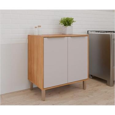 Imagem de Balcão de Cozinha 80cm Divina Celeste 100% MDF 2 Portas Cinamomo Off W