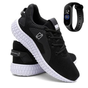 Imagem de Kit Tênis Masculino Para Corrida e Academia Super Leve e Confortável E Relógio-Masculino