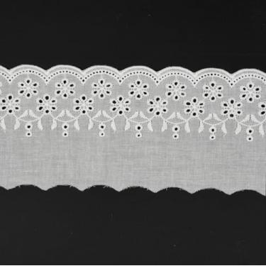 Imagem de Acabamento de renda com ilhós, bordado floral de algodão, tecido de ilhó de algodão oco para costurar vestidos, artesanato, fantasias, sofás, cortinas, roupas de bonecas/animais de estimação (branco)