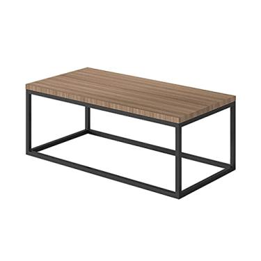 Imagem de Mesa de centro de design simples, mesa de centro criativa, multifuncional, mesa lateral de chá, mesa de coquetel industrial, usada no quarto, sala de estar, TV, livros, rack de exibição, mesa lateral
