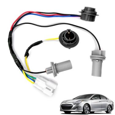 Imagem de SYudwen Substituição do chicote de fiação da luz traseira Hyundai # 92450-3Q000 compatível com 2011-2014 Sonata Suporte de soquete e fio da lâmpada traseira da luz traseira, 1 pacote