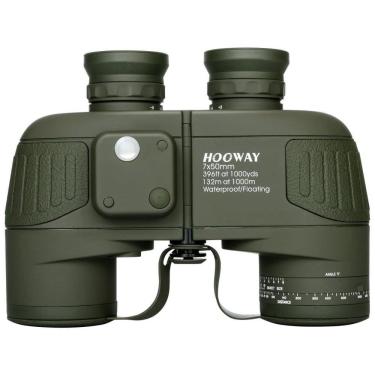 Imagem de Binóculos Militar 7x50 para Adultos à Prova dágua com Bússola Telêmetro, HOOWAY, Verde